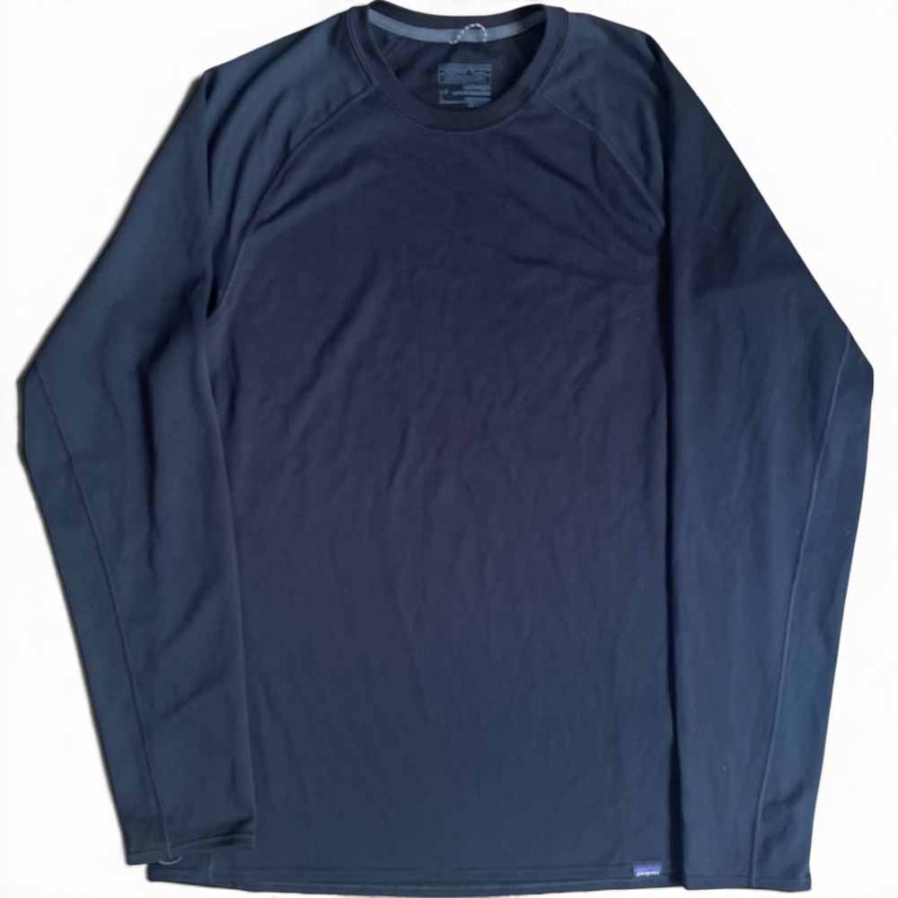 Patagonia Midweight Capilene Baselayer Mens Large Black Polartec Crew Neck Shirt